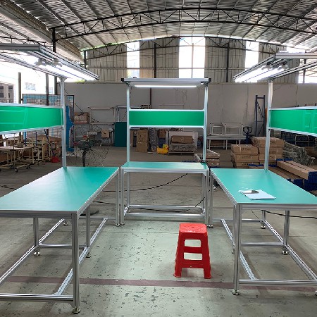 流水線U型線工作臺批發(fā) 鋁合金實驗電子車間操作臺 防靜電工作臺